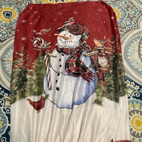 4 NEW SNOWMAN HOLIDAY CHAIR SLIPCOVERS CHRISTMAS SET 4 - Picture 6 of 8